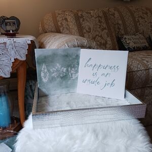 2 Canvas Wall Art Pictures - "Happiness Is An Inside Job"